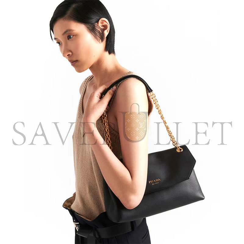 PRADA DOUX MEDIUM LEATHER SHOULDER BAG 1BD371 (29*16*9.5cm)